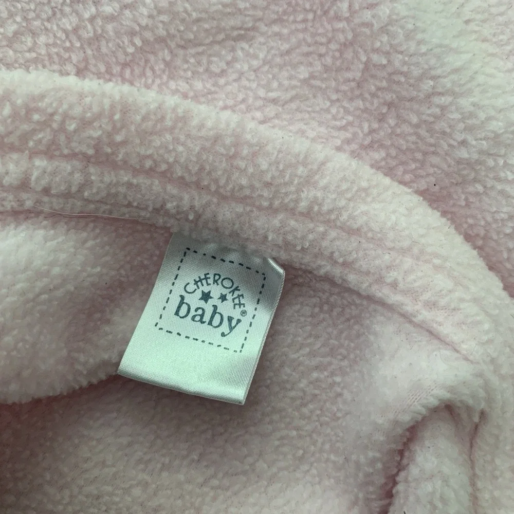 Vintage Cherokee Baby Pink Baby Blanket Flowers Fleece